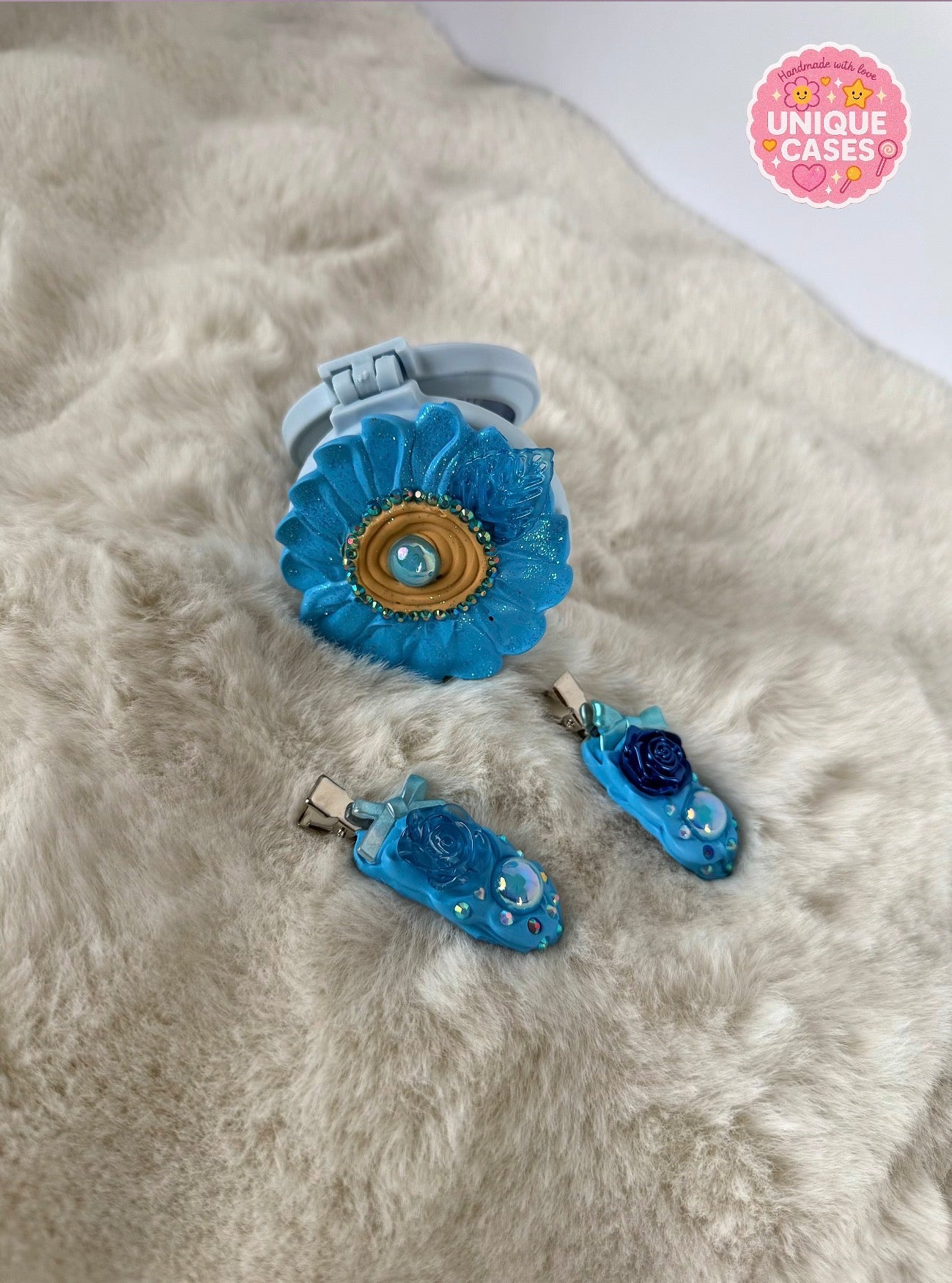 Blue Flower Hair Set