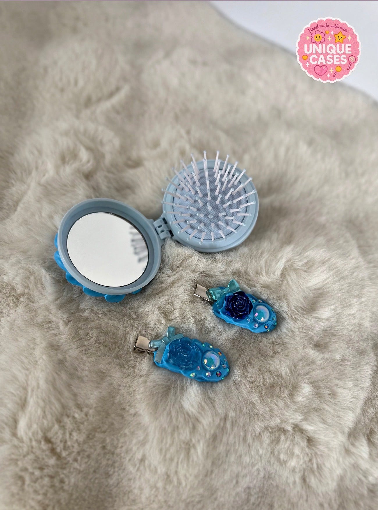 Blue Flower Hair Set