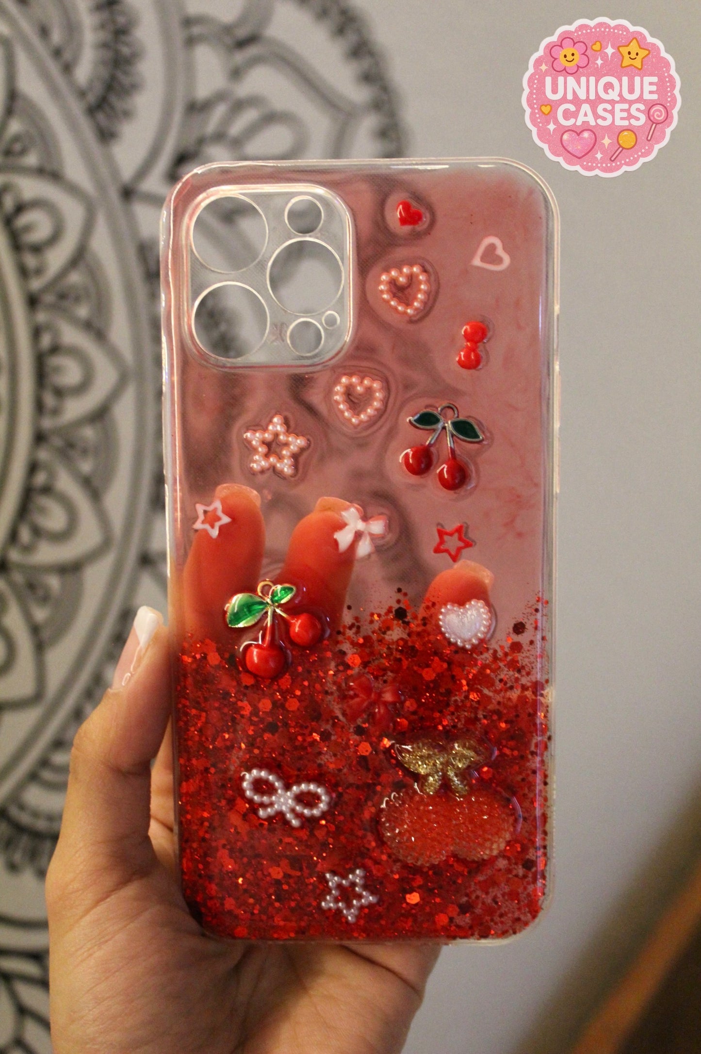 Cherry Spark 🍒 ✨ - Resin Case